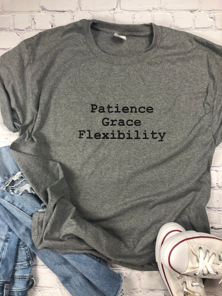 Hanes Patience Grace Flexibility T-Shirt-Gray