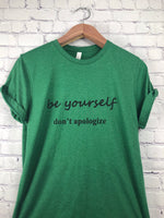 Be Yourself Warped Neon Green Text Men's Organic T-Shirt